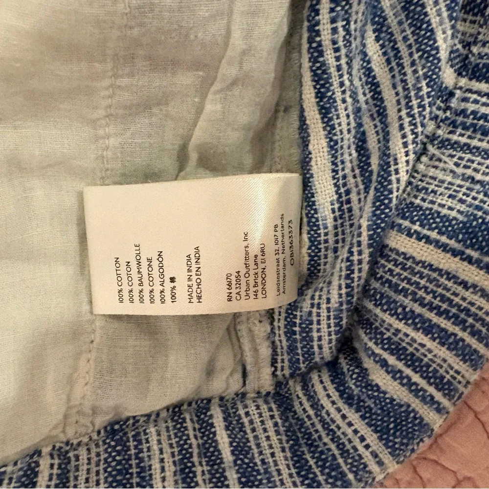 100% Cotton Free People Navy and Cream Striped Pants - Picture 6 of 10